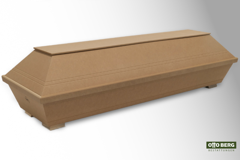 Feuerbestattungssarg 10 - Einfacher, glatter Sarg aus Holzwerkstoff. Oberfläche: geschliffen.